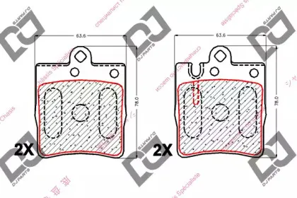 Комплект тормозных колодок, дисковый тормоз DJ PARTS купить